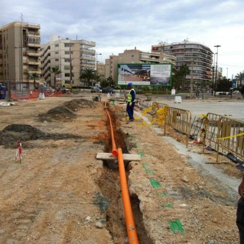 obras en el Paseo de Santa Pola en alicante